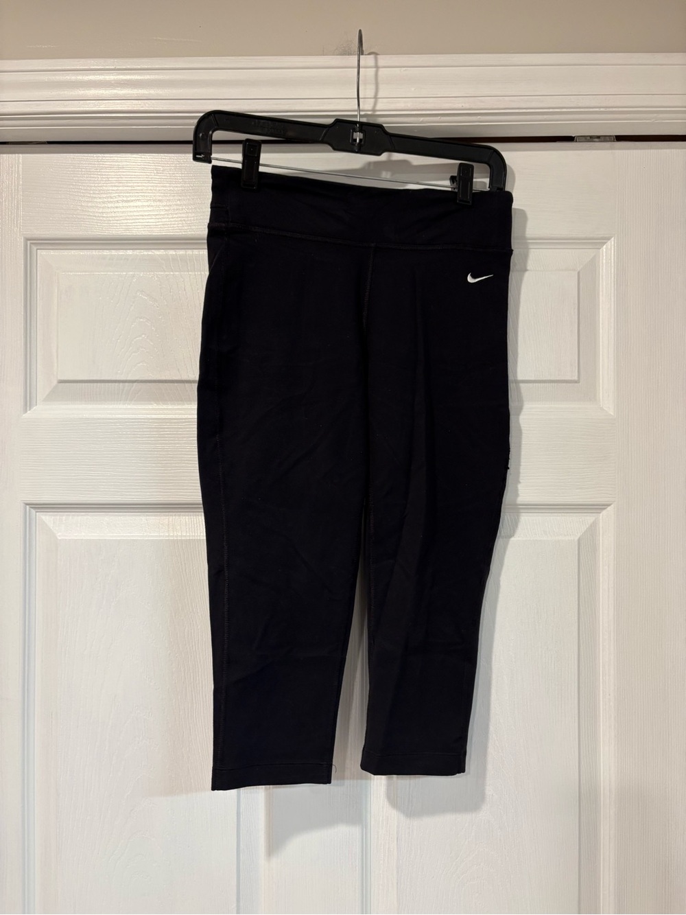 Nike Black Capri Leggings with White Swoosh